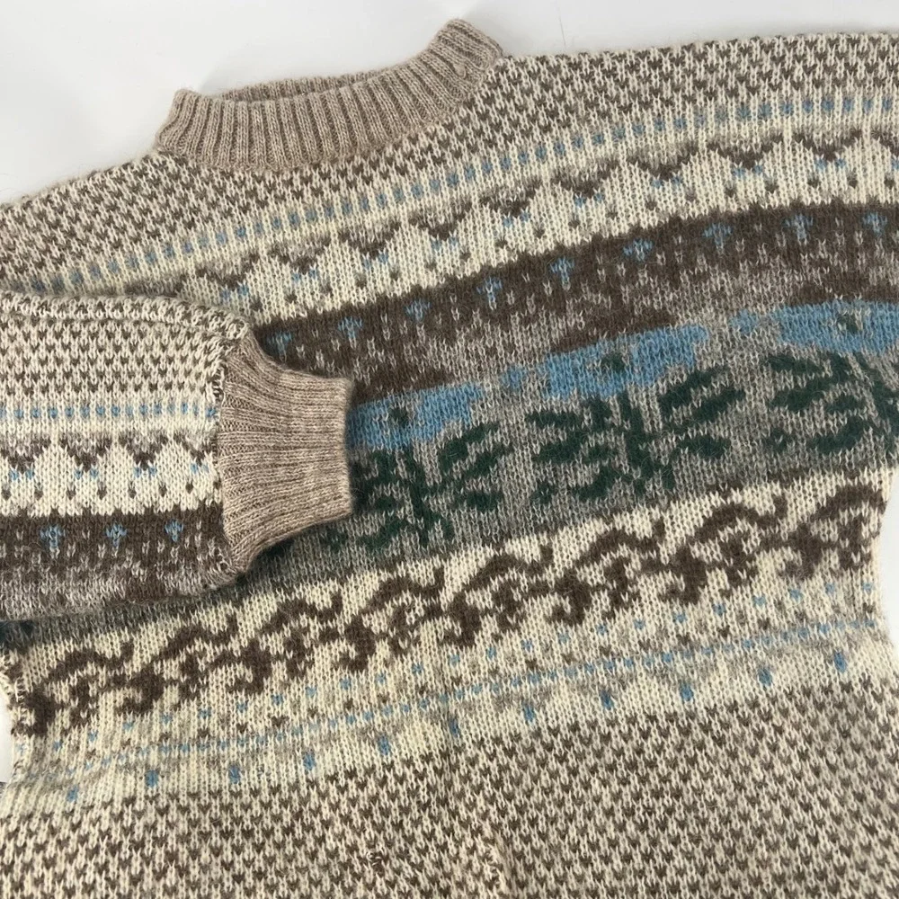 Vintage Alafoss Lopi Icelandic Wool Sweater Nordic Fair Isle Made Iceland M